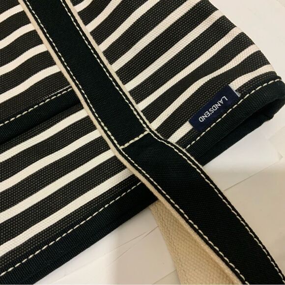 Land’s End tote simper fi stripes black white - Picture 8 of 11